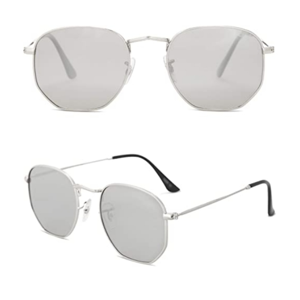 🕶Silver Mirror Hexagonal Polarized Sunglasses for Men and Women